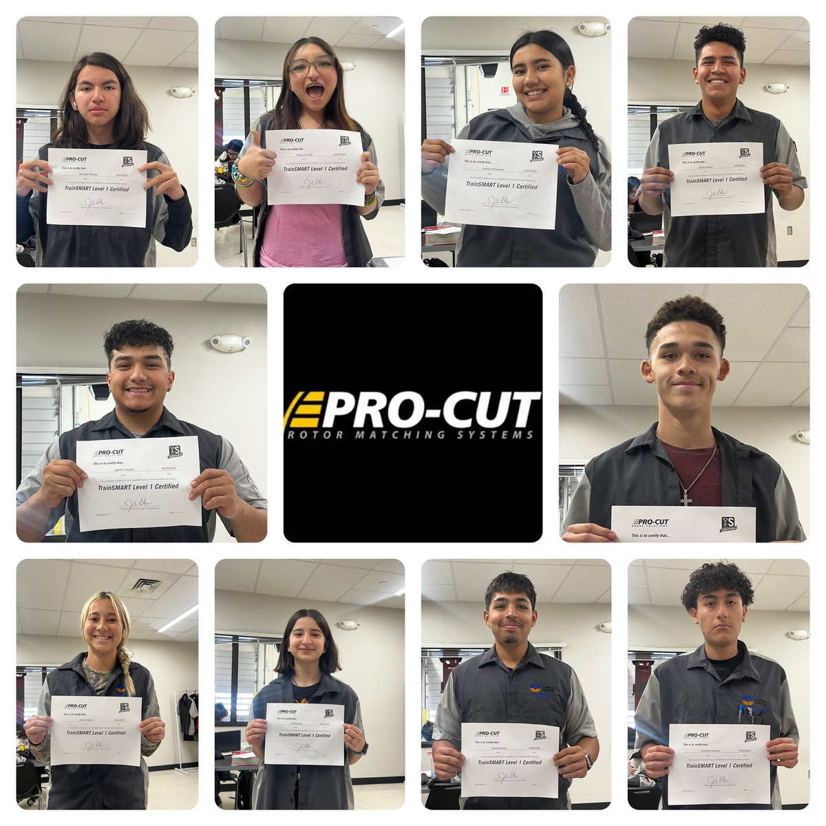 We had 10 #AutomotiveTechnology students from the morning class <a href="/OurCareerCenter/">YISD Career and Technical Center @ Riverside HS</a> earn their #ProCut Level 1 Brake Rotor and Brake Drum Resurfacing #Certification. <a href="/YsletaISDCTE/">Ysleta ISD CTE</a> <a href="/BrendaChR1/">Brenda Chacon-Robles, Ed.D.</a> <a href="/hmartinez5yisd/">Hugo Martinez</a> <a href="/vlara_82/">Victor A. Lara</a> @BMelendez_RHS <a href="/Autotech2yisd/">YISD Career and Tech Center AutoTech2</a> <a href="/CMBJJBSLB/">Charlie Bustillos</a> <a href="/CTE_Counselor/">David Castro</a>