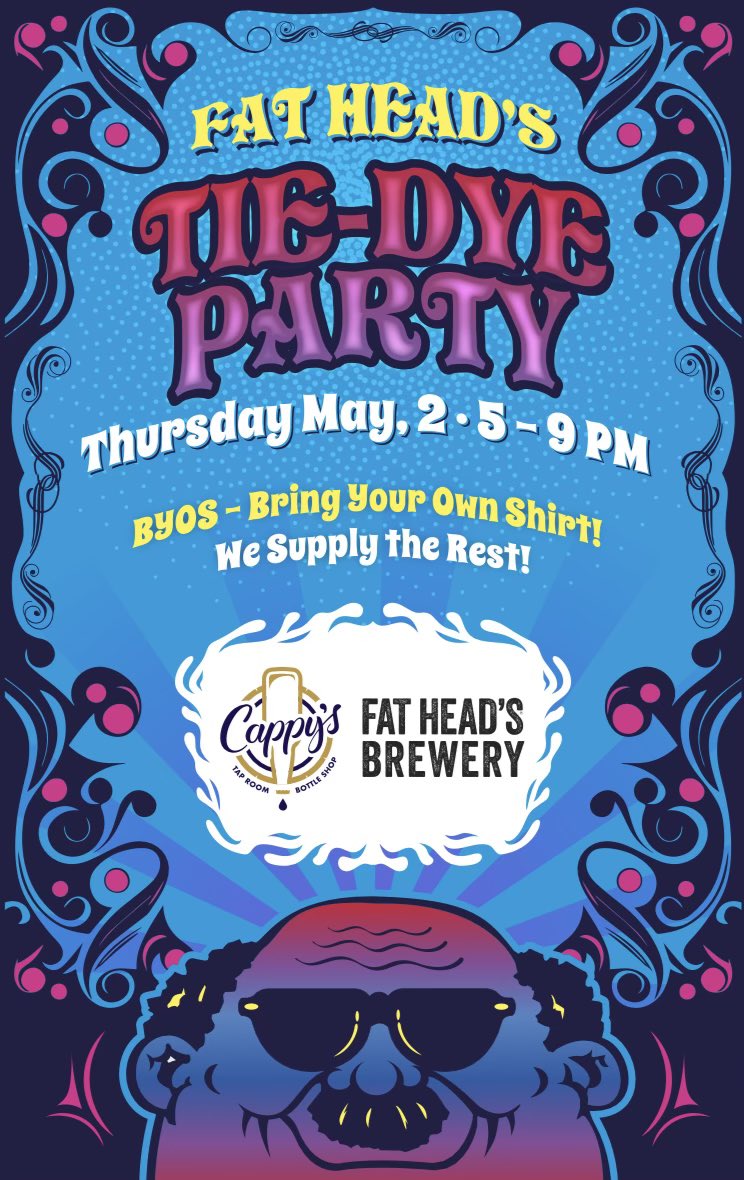 The perfect patio weather activity: Sip on some Fat Head’s, tie dye some shirts.

Can’t wait to see y’all! 

#CappysAF #BeerMe #GroovyJuice