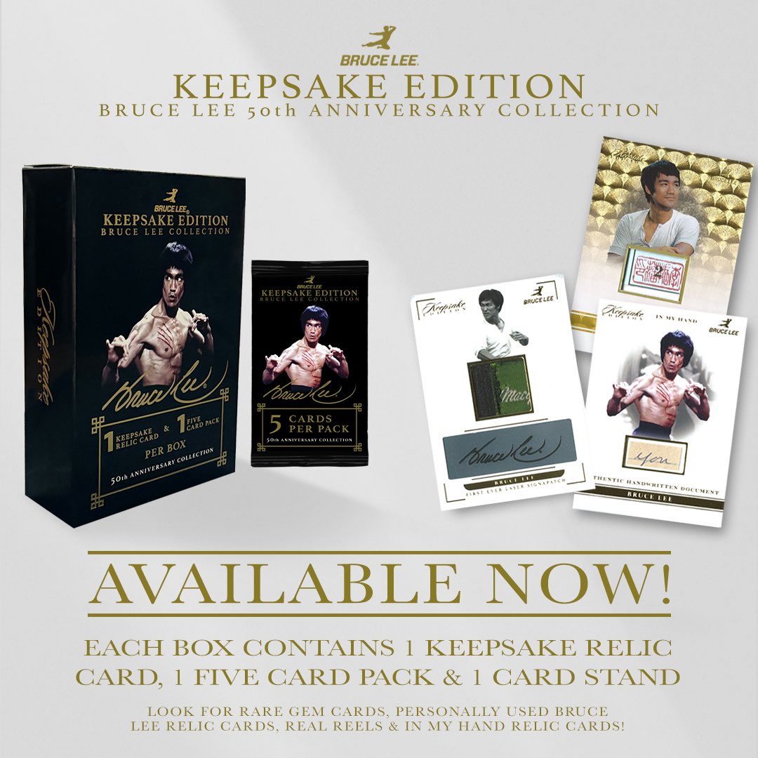 SuperBreakBoxes's tweet photo. 2024 Keepsake @brucelee 50th Anniversary Collection is officially available now! 🤩🎉
#SUPERBREAK #KEEPSAKEEDITION #KEEPSAKETRADINGCARDS #KEEPSAKE #SPORTSCARDS #CARDS #TRADINGCARDS #BRUCELEE #MARTIALARTS #SUPERPRODUCTS #PIECESOFTHEPAST #POTP #PATCHCARDS #GEMS #RELICS #THEHOBBY https://t.co/8nSOFLhv7f
