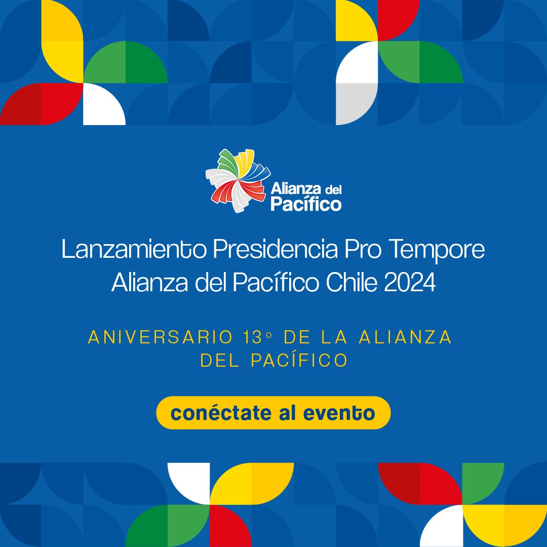 🔴 Ahora | Conéctate en vivo al lanzamiento de la presidencia pro tempore Chile 2024 y celebración del 13° aniversario de la #AlianzaDelPacífico. 👉 alianzapacifico.net