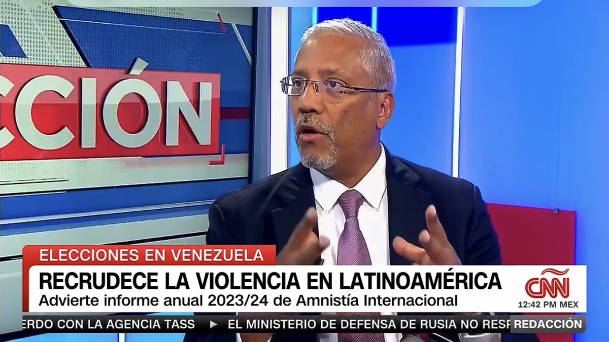 En CNN Redacción por la pantalla de @CNNEE entrevistamos a @GomezMarcos, el director de Amnistía Internacional en Venezuela. Hablamos sobre un panorama complicado en materia de derechos humanos 👇