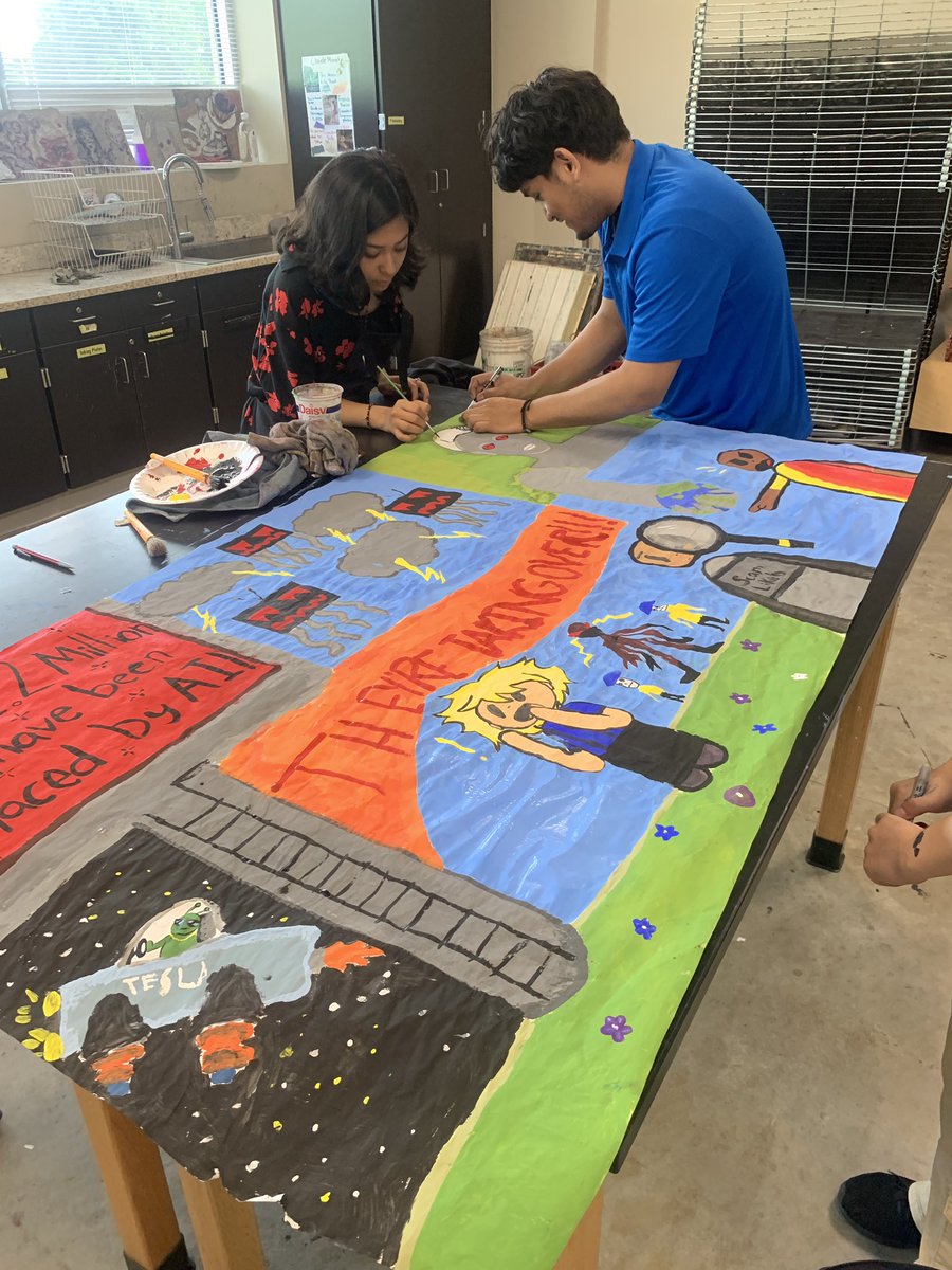 Ms. Koch (@mskochart) on Twitter photo Political murals going up soon for my Art 1 classes. They’ve accomplished group brainstorming, layout drafting, pencil sketch, tempera paint on social issues of their choice. amazed by collaborative spirit and determination thru the project. <a href="/AldineArt/">Aldine ISD Visual Arts</a> <a href="/LW_est1980/">LaKeshia Williams M.Ed.</a> <a href="/CarverHS_AISD/">G.W. Carver HS</a> Political murals going up soon for my Art 1 classes. They’ve accomplished group brainstorming, layout drafting, pencil sketch, tempera paint on social issues of their choice. amazed by collaborative spirit and determination thru the project. <a href="/AldineArt/">Aldine ISD Visual Arts</a> <a href="/LW_est1980/">LaKeshia Williams M.Ed.</a> <a href="/CarverHS_AISD/">G.W. Carver HS</a>