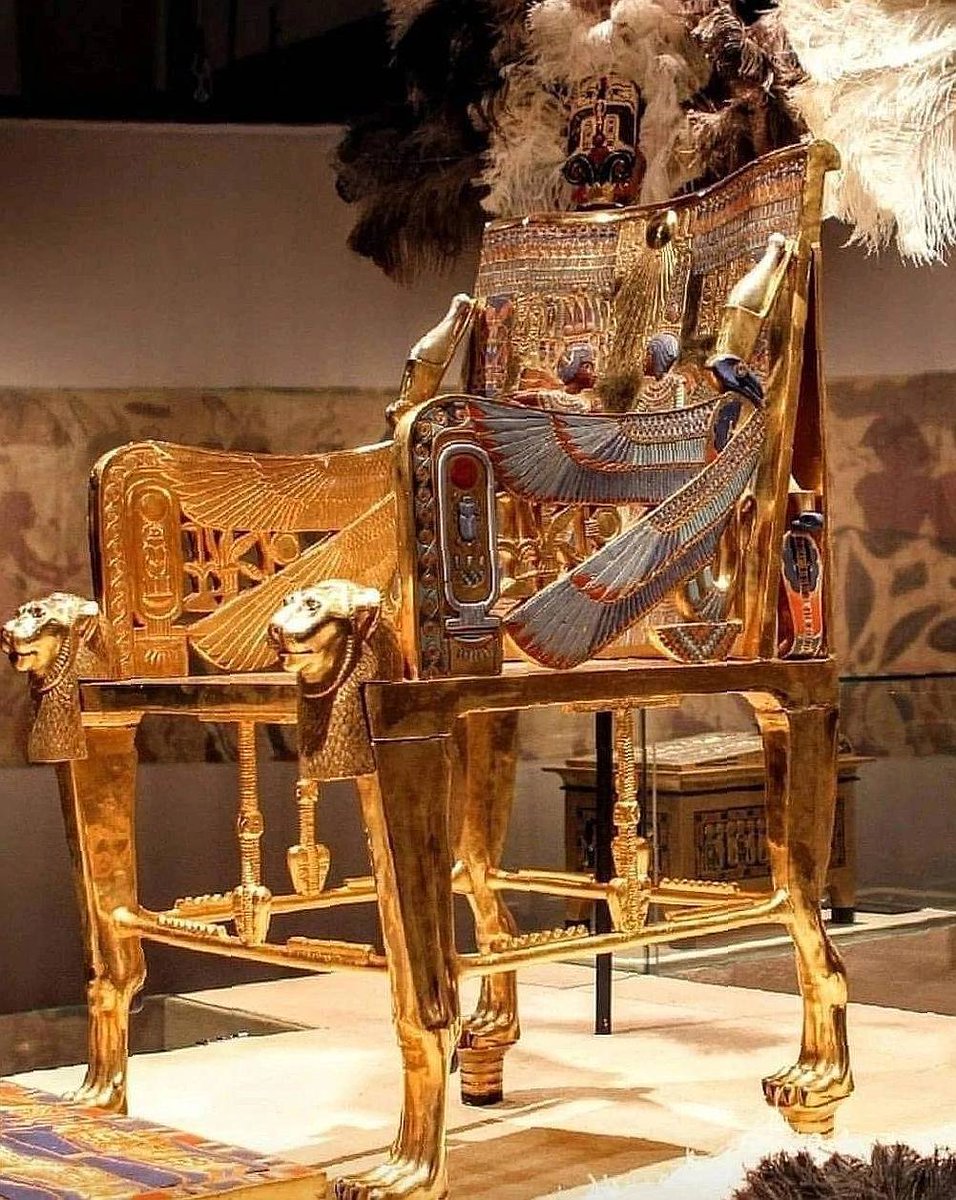 A chair found in Tutankhamun's tomb, which was discovered by Howard Carter in 1922.