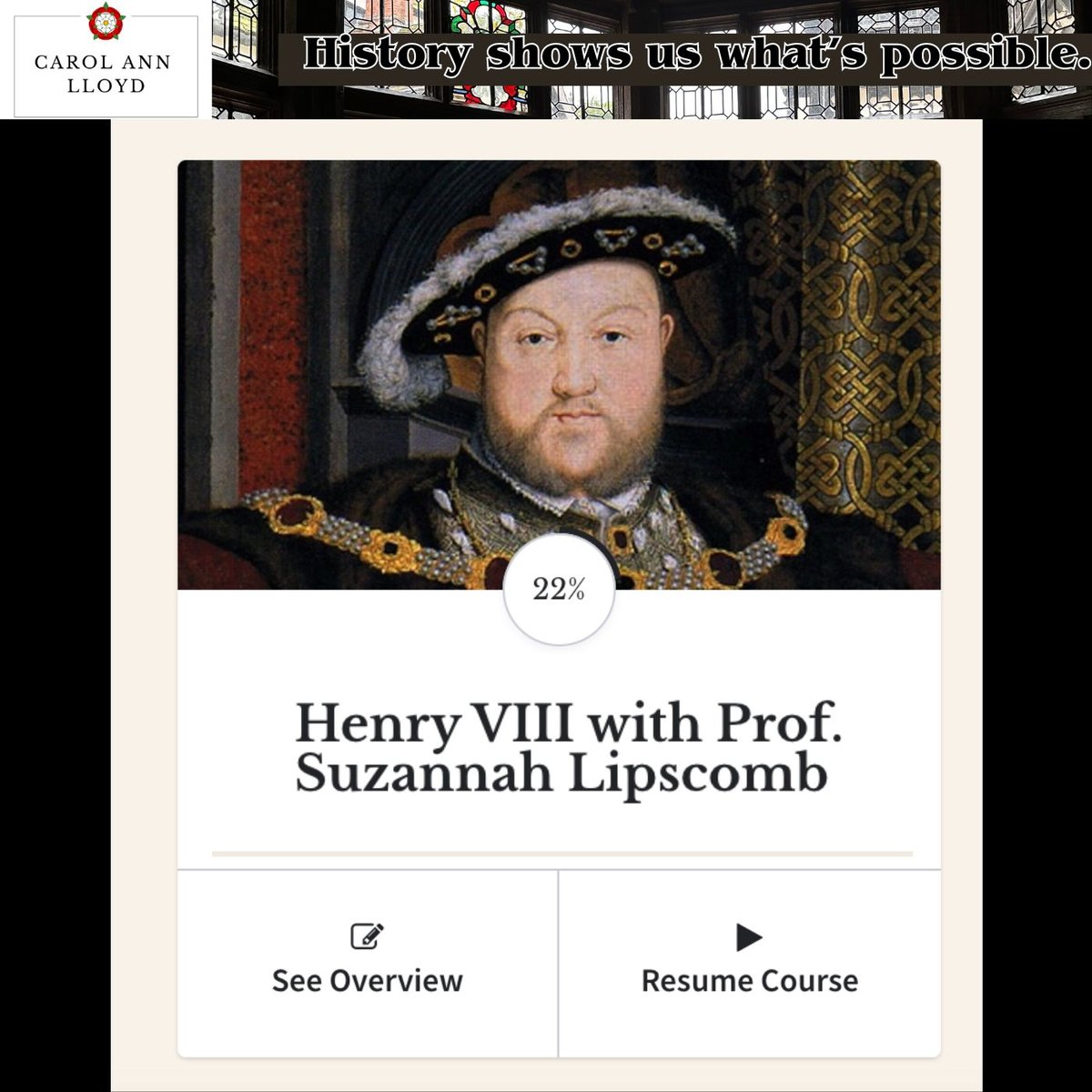 Counting down to the second live Q&A with Prof Suzannah Lipscomb in this great course about Henry VIII! @sixteenthCgirl #henryviii