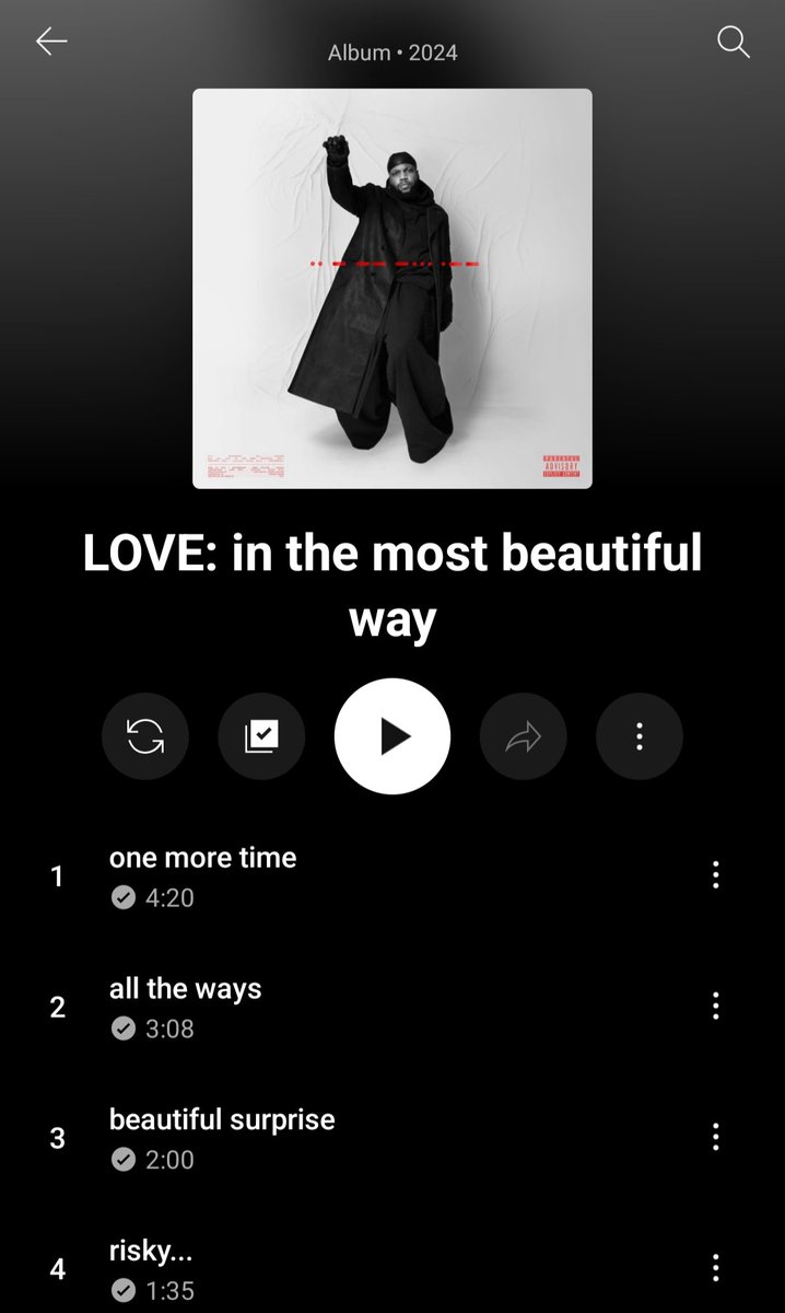 the way this project has me in a chokehold... #BRK #LoveInTheMostBeautifulWay

(*had to buy it on Amazon and upload to my youtube music. whish you could be getting these steams)