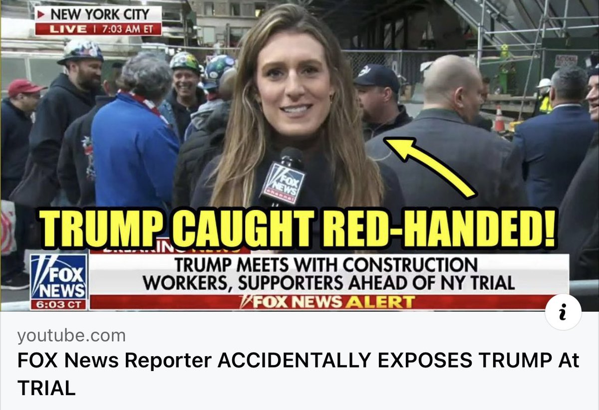 BREAKING VIDEO:🚨🚨🚨 A FOX News reporter just accidentally exposed the hidden truth behind Trump’s antics outside of court today! Watch it here: youtu.be/kpNREM4pUCA?si… Please hit the ❤️ and retweet EXPOSE Trump!