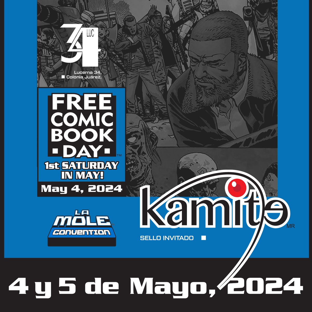 🥳 ¡Más amigos se suman al #FreeComicBookDay de #LaMoleConvention!  @Kamite5 confirma su participación con punto de venta y también con cómics de regalo. 😎
👉 Pide tu entrada gratis en registro-fcbd-la-mole.boletia.com.
#FCBD2024 #FCBDLaMole