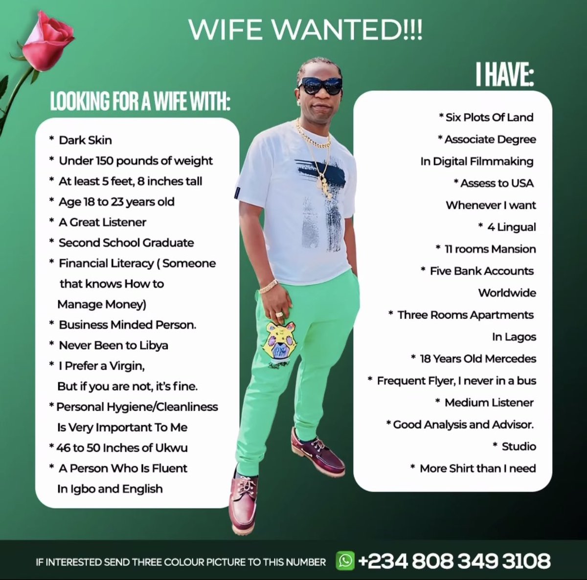 Attention ❗️❗️❗️ Speed Darlington a.k.a is looking for a wife. We Akpians are in search of our first Lady! Apply Sharp Sharp 😂😂😂😂😂