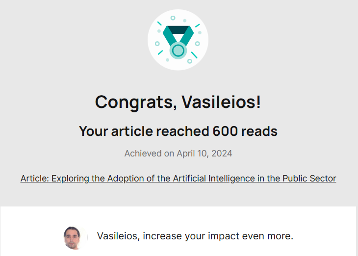 My research work about the artificial intelligence is gaining new readers.. Read my work here: researchgate.net/publication/34…

#AI #ArtificialIntelligence #Algorithms #DeepLearning #MachineLearning #eGov #egovernance #publicmanagement