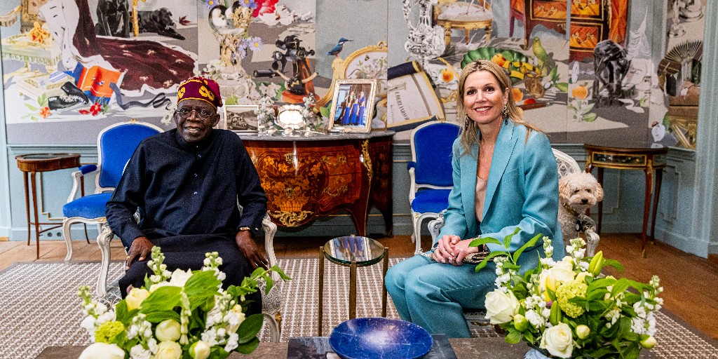 Today at Huis ten Bosch Palace, #UNSGSA Queen Máxima and Nigeria's President Bola Tinubu discussed strides in #financialinclusion and #financialhealth in #Nigeria—a nation she visited in 2017 to advance these vital issues. @officialABAT