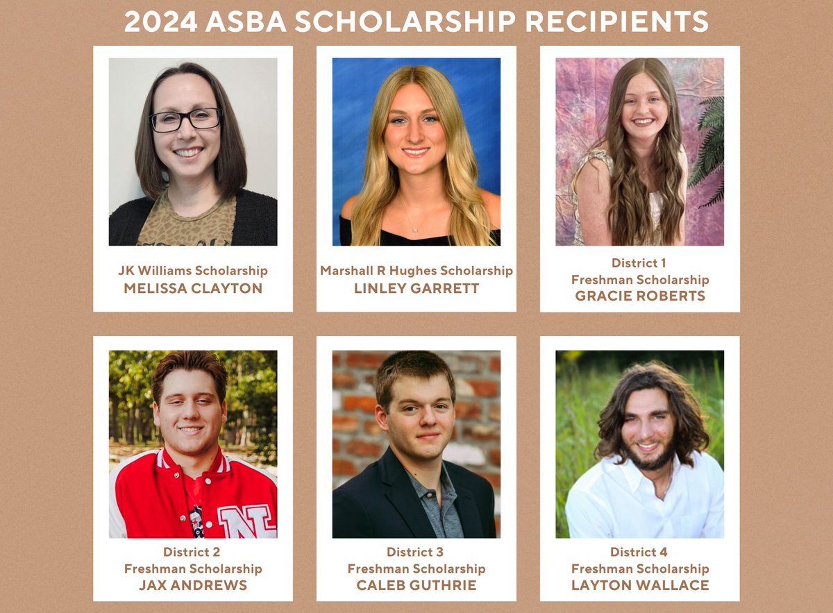 Congratulations to the 2024 recipients of the ASBA Educational Foundation scholarships!