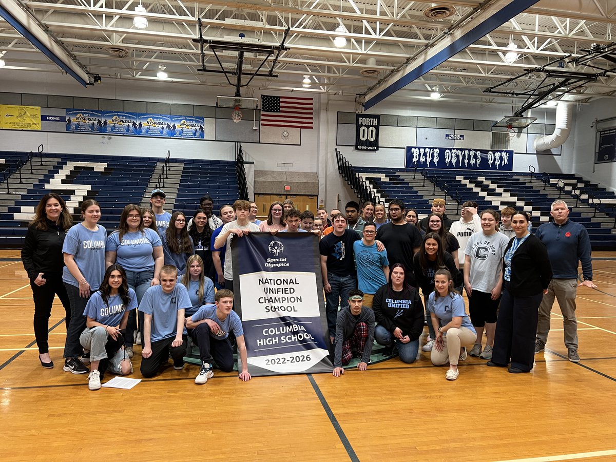 NEWS: Columbia HS honored by @SpecOlympicsNY today for being one of the most inclusive schools in the country 🙌🏻 @columbiaunified @EGreenbushCSD Full story: specialolympics-ny.org/news/chs-natio… #playunified #liveunified