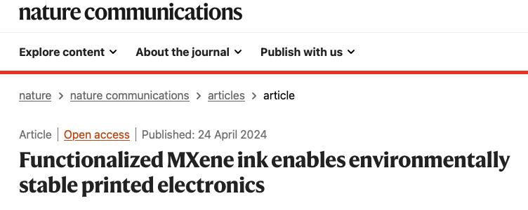 Glad to share our paper with Korean collaborators. Functionalized @2dMxenes outperform Au and Al electrodes, providing environmentally stable thin-film transistors. TFTs have been integrated into logic gates and one-transistor-one-memory cells. nature.com/articles/s4146…