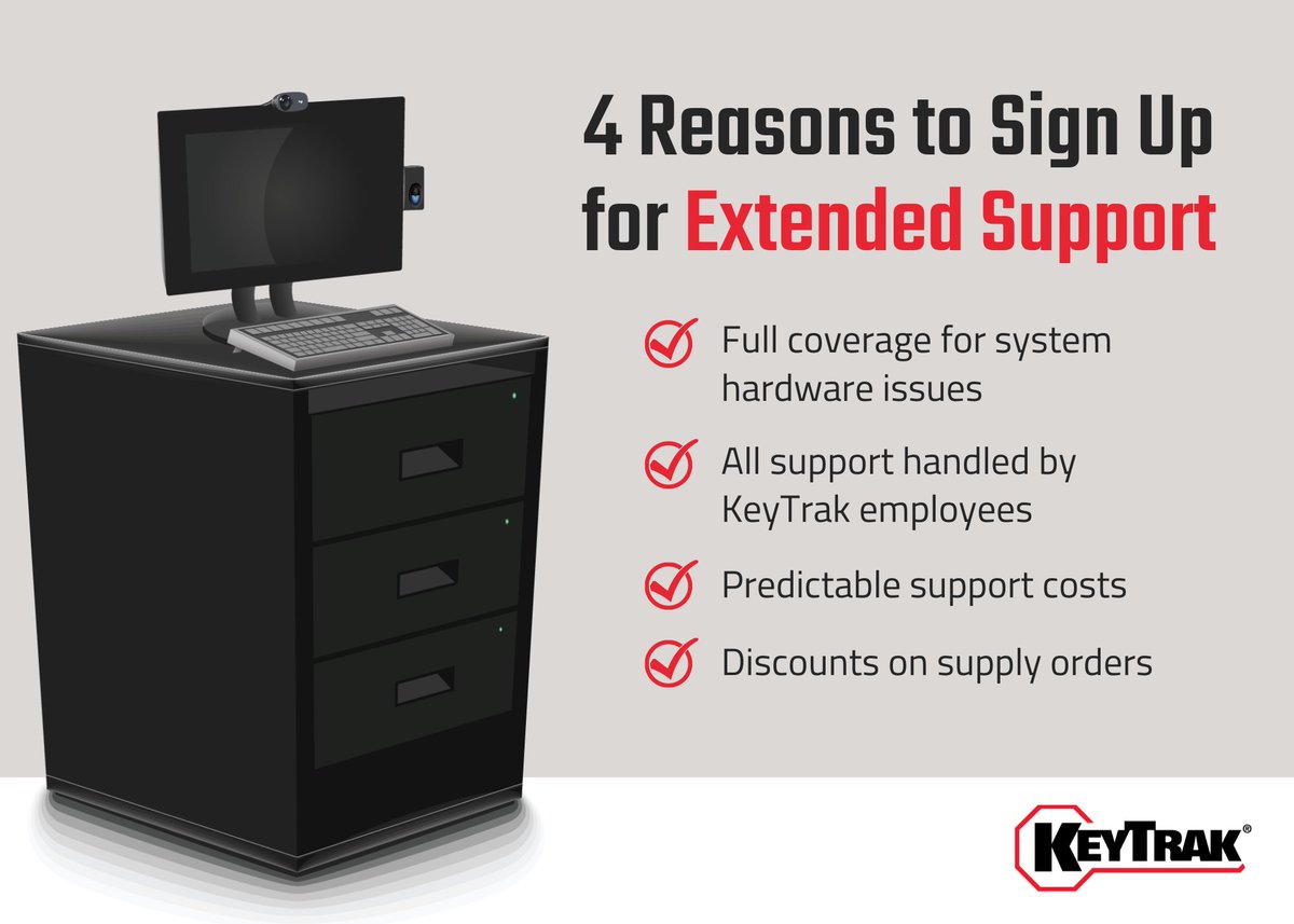 KeyTrak's tweet image. At KeyTrak, we’re committed to helping you protect your investment. Here are 4 reasons why you should sign up for extended support coverage. 👇 To learn more, visit hubs.la/Q02r3C5W0. #keytrak #extendedsupport #keycontrol