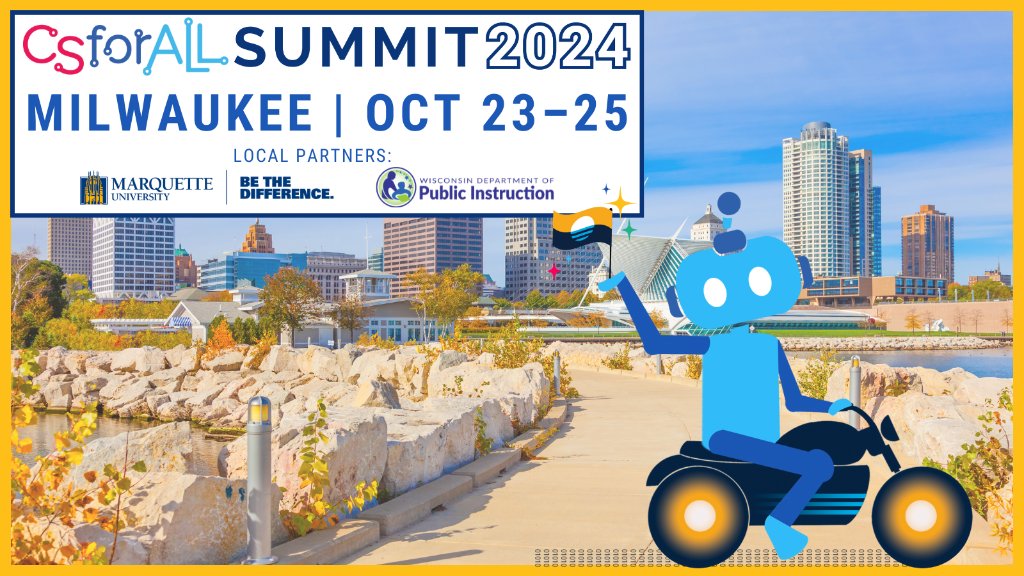 We are excited to bring the eighth annual #CSforALLSummit to Milwaukee with @MarquetteU and @WisconsinDPI! This October, the national #CSEd community will convene to share ideas, learn new strategies, and celebrate the impact of #CSforALL. Learn more: csforall.medium.com/computer-scien….