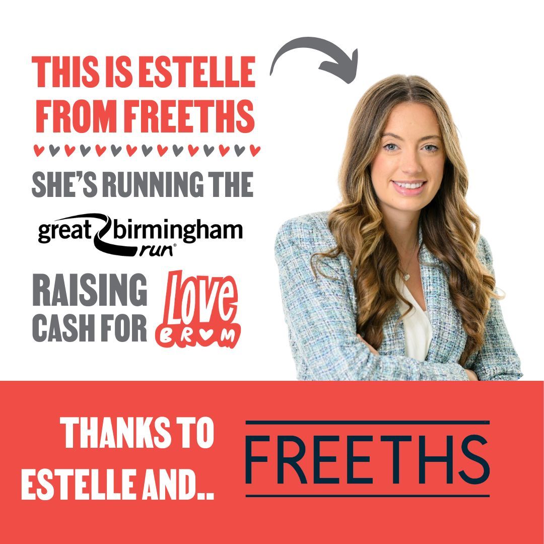 💙Meet Team Freeths - Estelle READY, SET, GO! Team Freeths is getting ready for the AJ Bell Great Birmingham Run. Join LoveBrum❤️ to know what motivates them to raise funds for LoveBrum through running🏃 #PowerOfRunning #LoveBrum #Freeths #GreatBirminghamRun