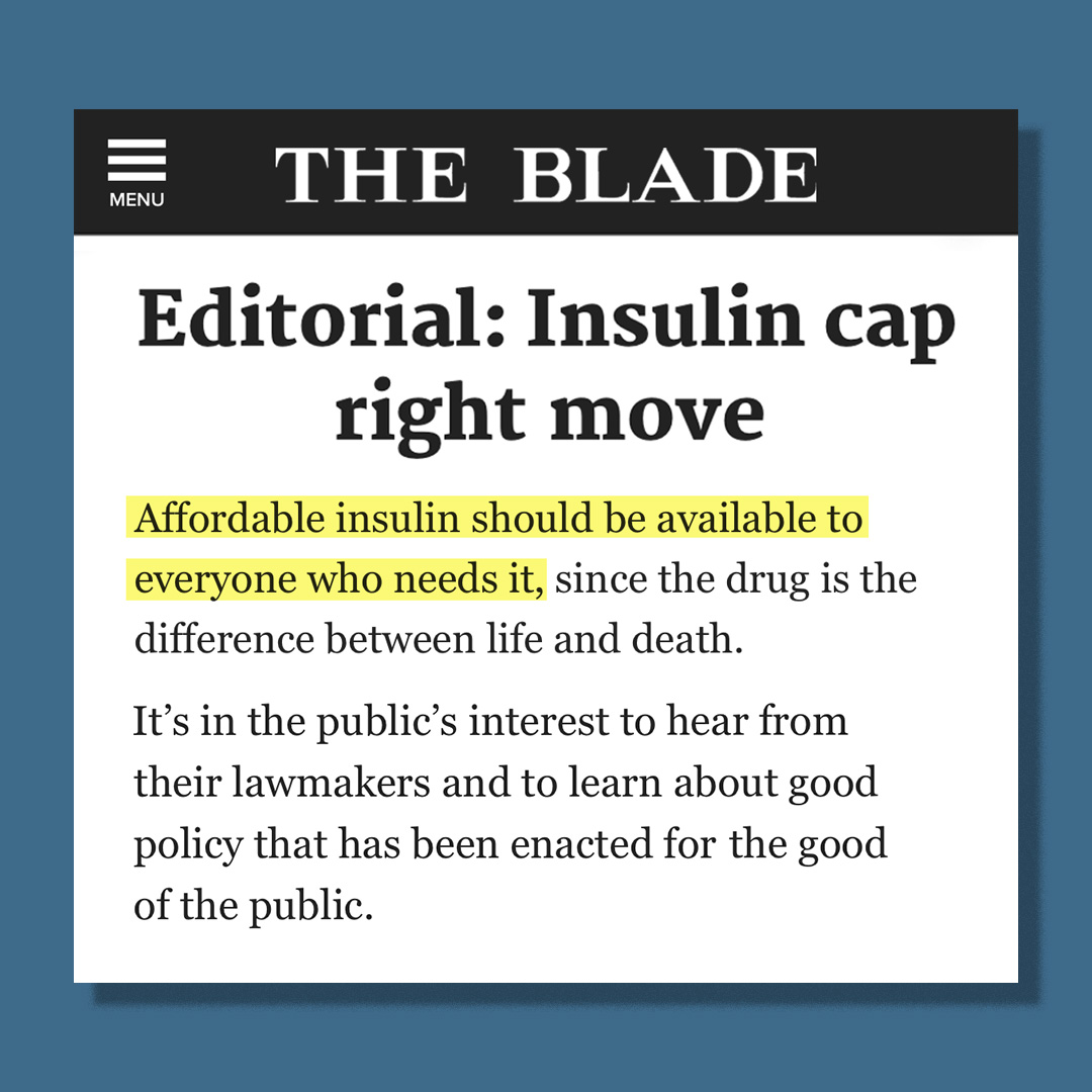 Insulin is $35 a month or less for people on Medicare because of our successful fight against Big Pharma. We’re not done — we’ll keep fighting until insulin is $35 a month for everyone.