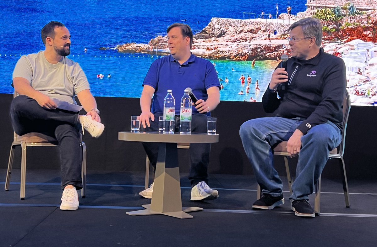 RallyHere's tweet photo. 🎙️ Had a great time discussing GaaS at #RebootDevelop with @StefanIdeler & @epalalic! Video coming soon. Farewell, Dubrovnik! 🌟 #GaaS #GameDevelopment #RebootDevelop https://t.co/GfSqjDPQVj