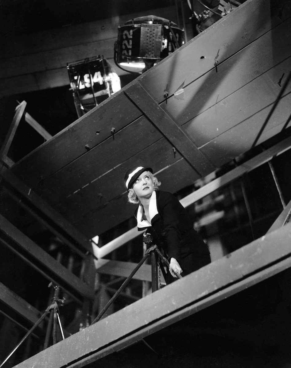 Bette Davis during filming of PARACHUTE JUMPER (1933)