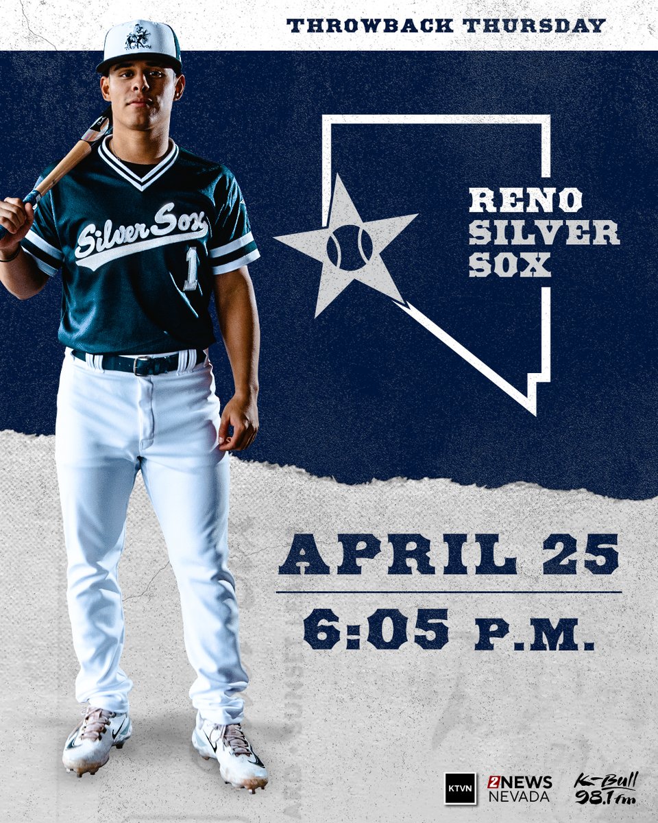 🫏 Throwback Thursday 🫏 Thursdays have a new look! Every Thursday, the home team will be the Reno Silver Sox, paying homage to Northern Nevada's first team! Don't worry, $2 beers are still available! Purchase tickets ⬇️ milb.com/reno/tickets/s…