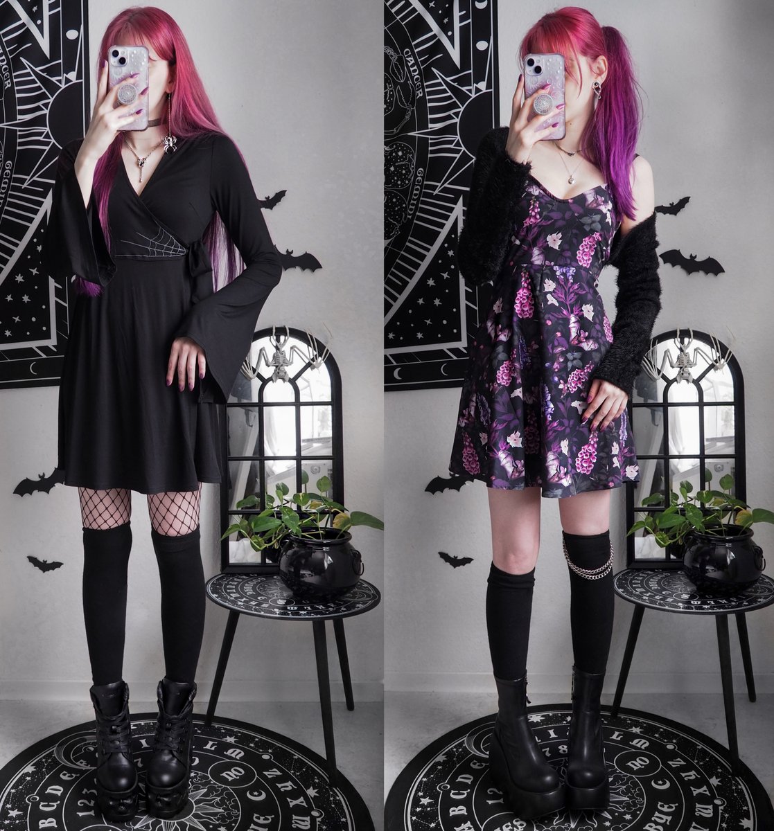 Which look do you prefer, 1 or 2? Comment below 👇 • 📸: rightmew • #KILLSTAR #GOTHICFASHION #ALTFASHION