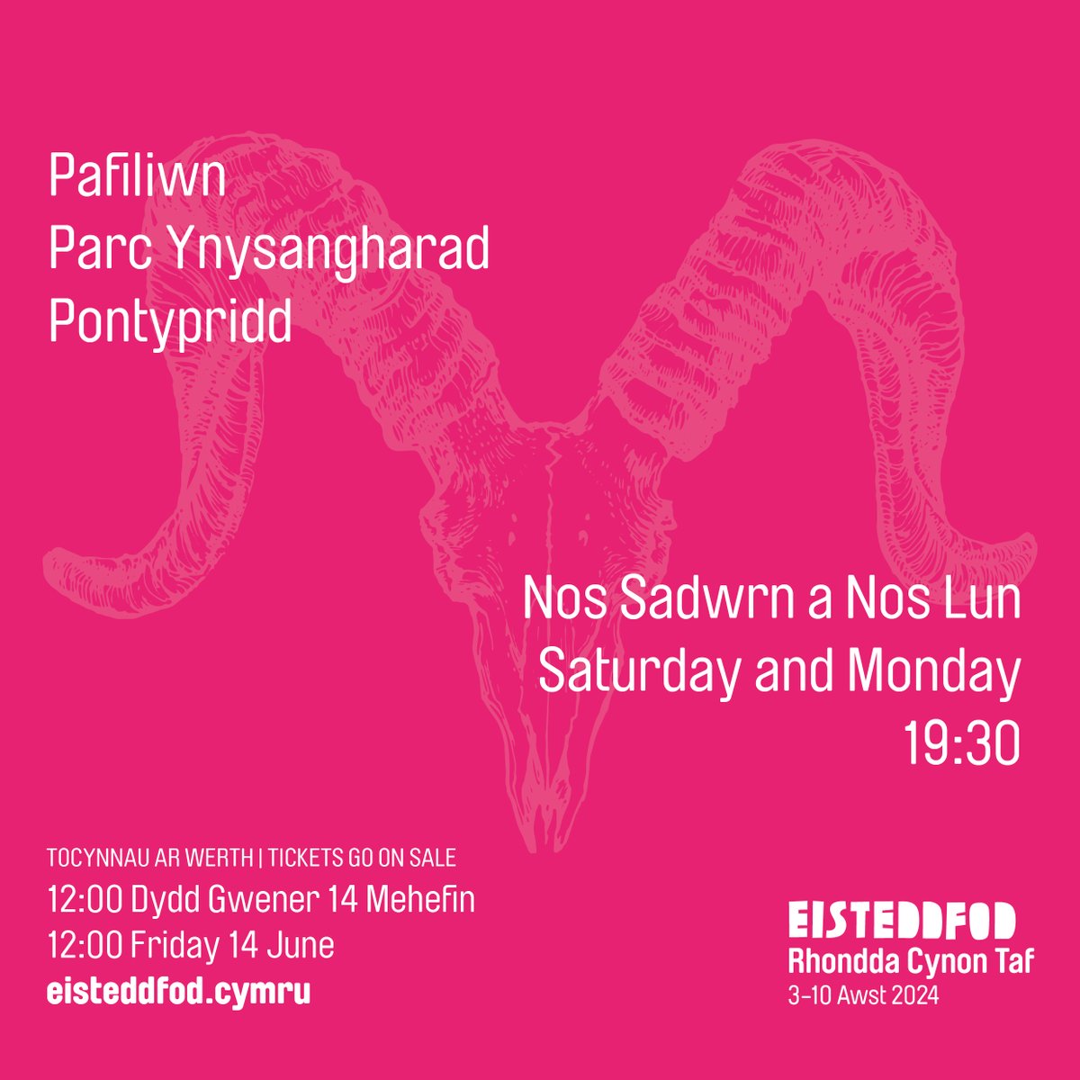 ✍️ Put the date in your calendar. ⚠️ 12:00 Friday 14 June - Nia Ben Aur Show tickets go on sale on the Eisteddfod website 🎟️ The show will be on the Pafiliwn stage Saturday 3 August and Monday 5 August - 19:30 at Parc Ynysangharad Pontypridd.