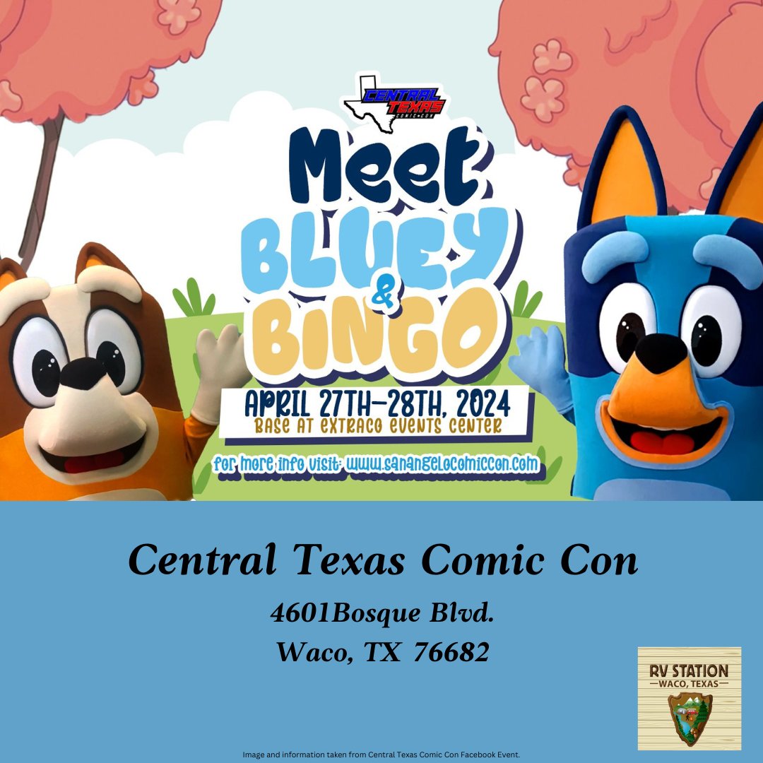 ✨ Take the kids to meet Bluey & Bingo at the Central Texas Comic Con this weekend! Which one is your favorite? Answer in the comments!🤍
For more info 👉 rpb.li/m1s8
#RVStationWaco #CentralTexasComicCon #Community