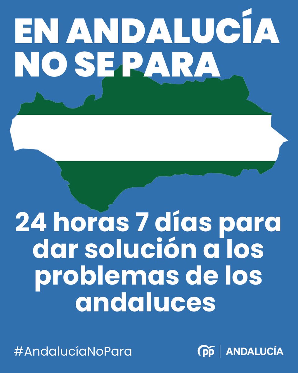 Andalucía ya estuvo paralizada décadas con el PSOE, ahora no nos permitimos días libres. #AndalucíaNoPara porque los problemas de los andaluces necesitan solución.