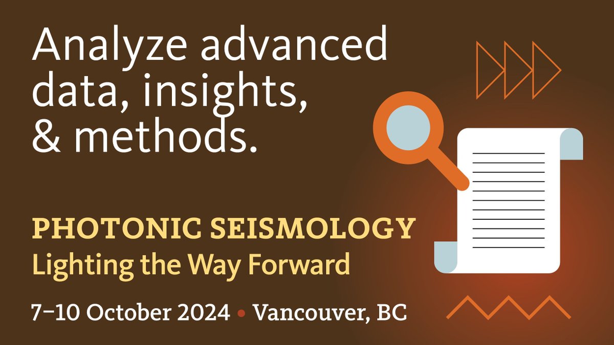 SeismoSocietyAm's tweet image. Submit your abstract now for Photonic Seismology, a new topical conference from SSA that invites #DAS researchers in #seismology, #volcanology, #hydrology, #earthquake engineering and #oceanography to discuss their latest research. Abstracts due 20 May buff.ly/3TLjN8Q