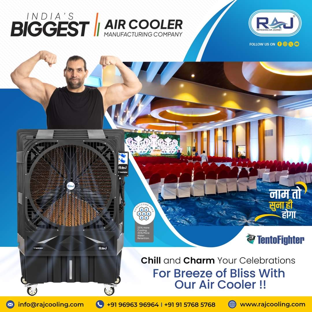 𝗖𝗵𝗶𝗹𝗹 and 𝗖𝗵𝗮𝗿𝗺 Your Celebrations - For 𝗕𝗿𝗲𝗲𝘇𝗲 of 𝗕𝗹𝗶𝘀𝘀 with our Air Cooler !! 🤩

#khaliwithrajcooling #khali #Thegreatkhali #TentoKing #RajCoolingSystems #aircooler #cooling #wedding #party #festival #outdoor #hotweather #staycool #comfortable