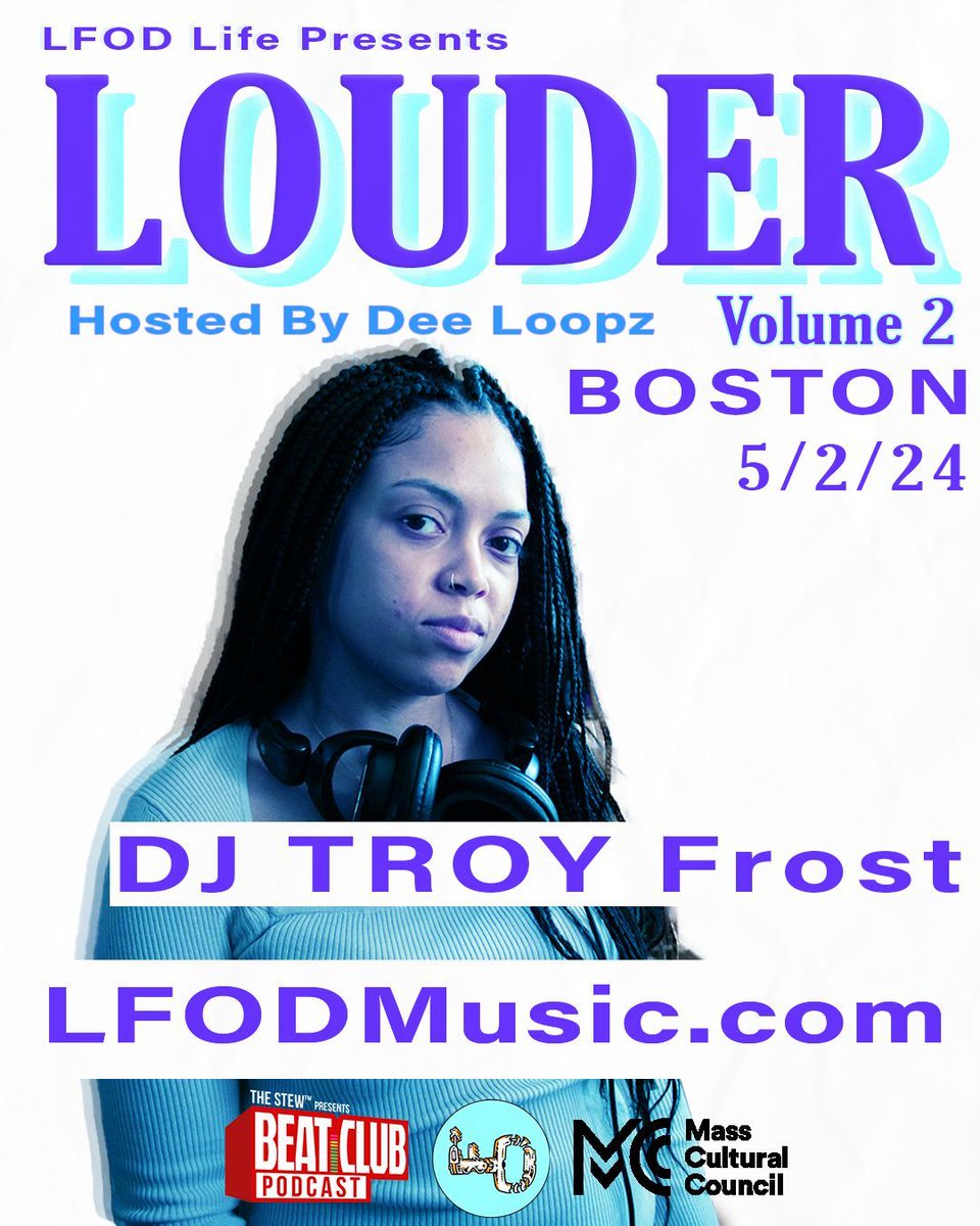 Oh yes, @djtroyfrost will be spinning at LOUDER, Vol. 2. Heard she's got something special planned... Catch her alongside @EvillDewer @latrelljames & Rain on 5/2 in BOSTON. LFODMusic.com 🔊🔊🔊
