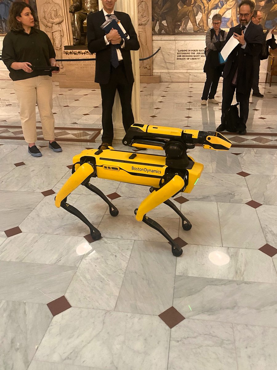 Spot the Robotic Dog came to visit the State House today to show off the innovation happening here in the Commonwealth and remind legislators of the importance of ensuring these technologies are not used to cause harm.