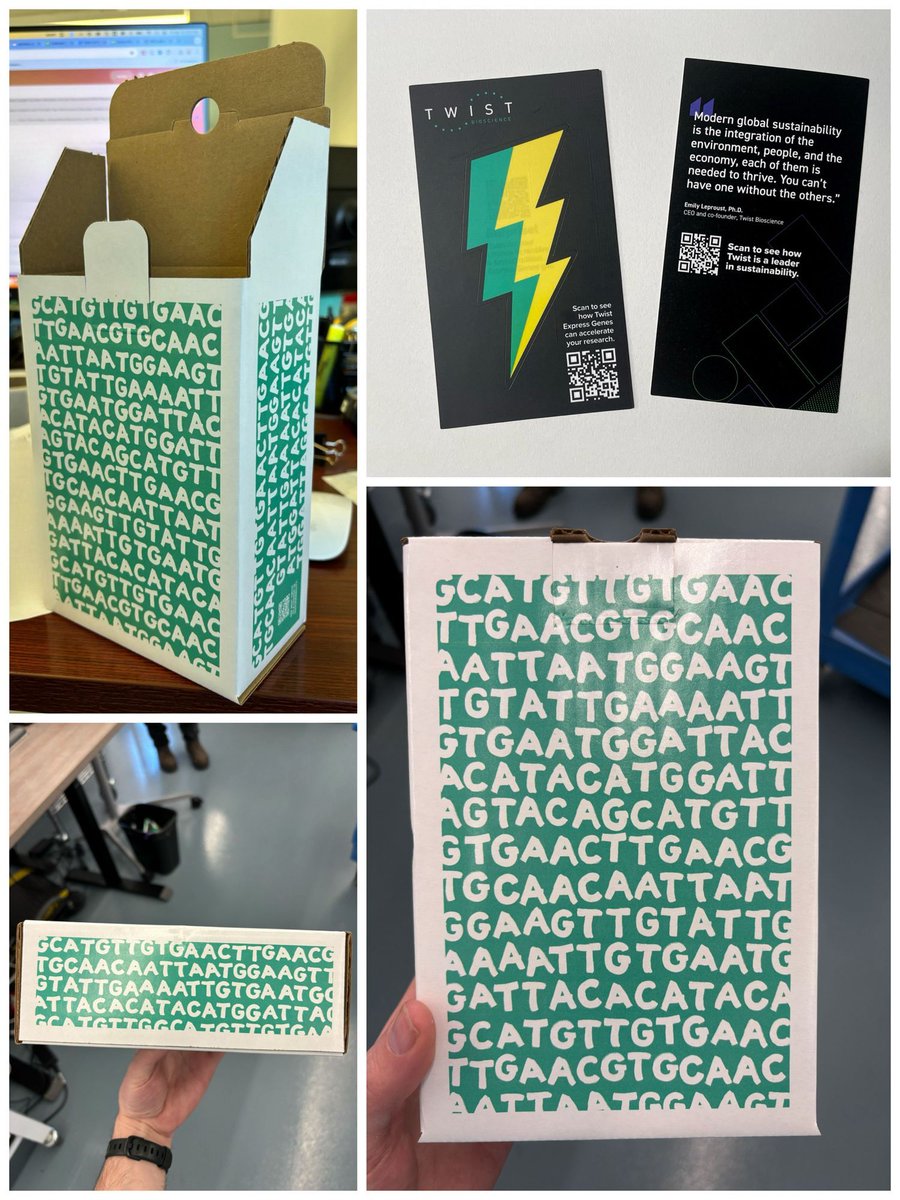 TwistBioscience's tweet image. Have you seen the cool new look of our Twist shipping boxes? 👀 🧐
Not only do they look great, they are made from recycled material, and where possible,
we have replaced plastic for cardboard. Happy #EarthWeek & #EarthDay2024 from Twist!