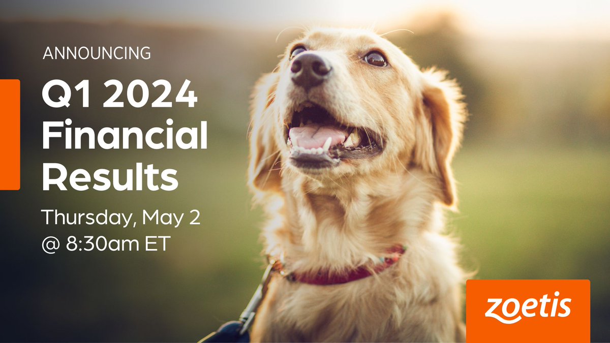 Next week on May 2nd, join our CEO, Kristin Peck and CFO, Wetteny Joseph, for the presentation of our first quarter 2024 #FinancialResults. Register for the live webcast here: investor.zoetis.com/events-and-pre…