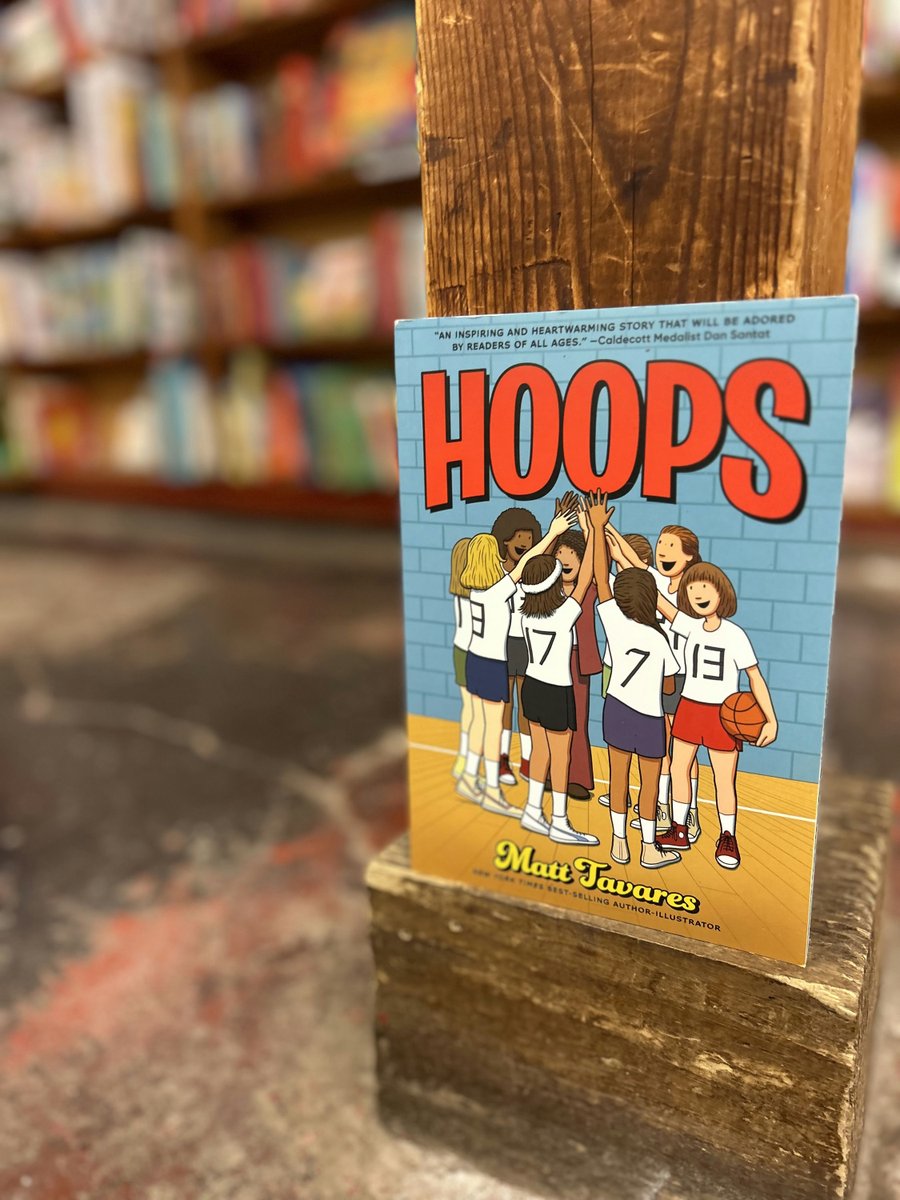 If you love graphic novels + women's basketball, consider Bookseller Lily's recommendation for HOOPS by @tavaresbooks. Lily writes, 'Based on the true story of a pioneering girls' basketball team in Indiana, HOOPS is about the year of self-discovery and self-empowerment.'