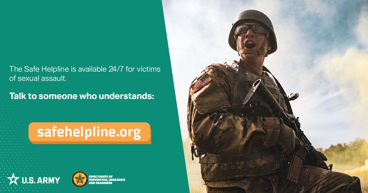 The DOD Safe Helpline is available 24/7 for victims of sexual assault. Talk to someone who understands. safehelpline.org/index #SHARP #SafeHelpline