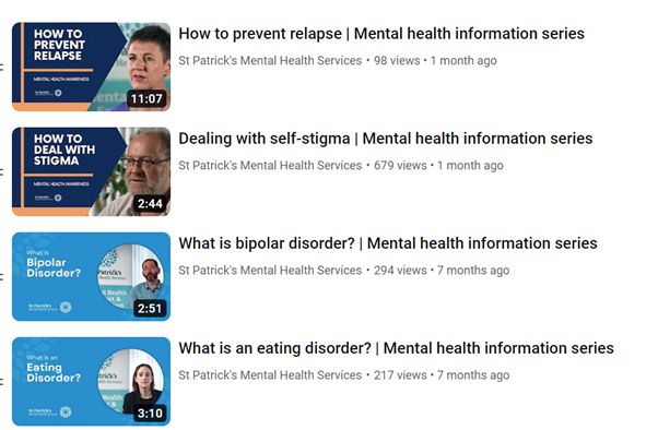 Watch a series of videos from the team here at @StPatricks where we explore some mental health difficulties. We discuss preventing relapse, dealing with self-stigma, bipolar disorder and what is an eating disorder. youtube.com/playlist?list=… #MentalHealth