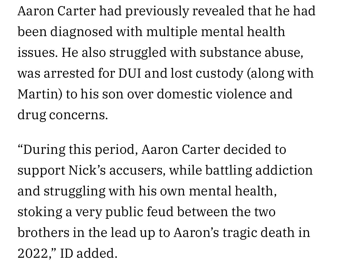 ID is acknowledging that #aaroncarter was battling addiction and mental illness while supporting accusers of his brother. My prediction is ID will show AC clips of him making those crazy accusations, then dive into his erratic behavior. Showing there is no merit to his statements