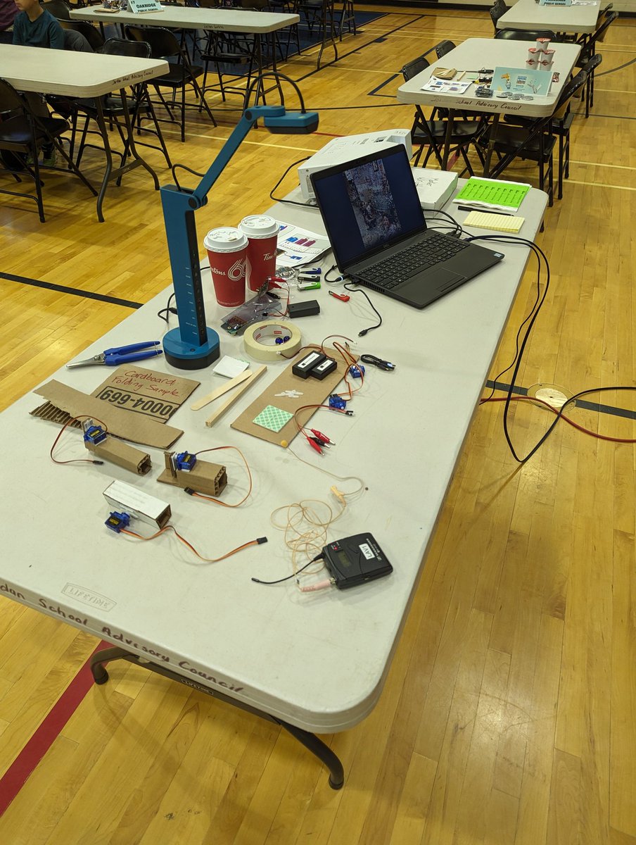 thekylekitchen's tweet photo. How do you showcase 120 fourth graders who built amazing machines and then learned how to code Micro:Bit servo marble launchers on the spot, with no experience! Amazing engineers here at @dsbn Congrats to all and thanks to the @RubeGoldberg Institute for being a part of it! https://t.co/1yh0i9Hyyg