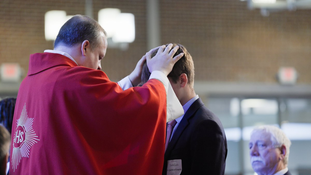 Today we welcomed seven students into the Church. 3 were baptized &amp; confirmed, another 4 were confirmed, and all 7 received their First Holy Communion. Thank you to the sponsors, parents, and all involved in  RCIA. Most of all, congratulations to the students! #AMDG #SLUHFaith