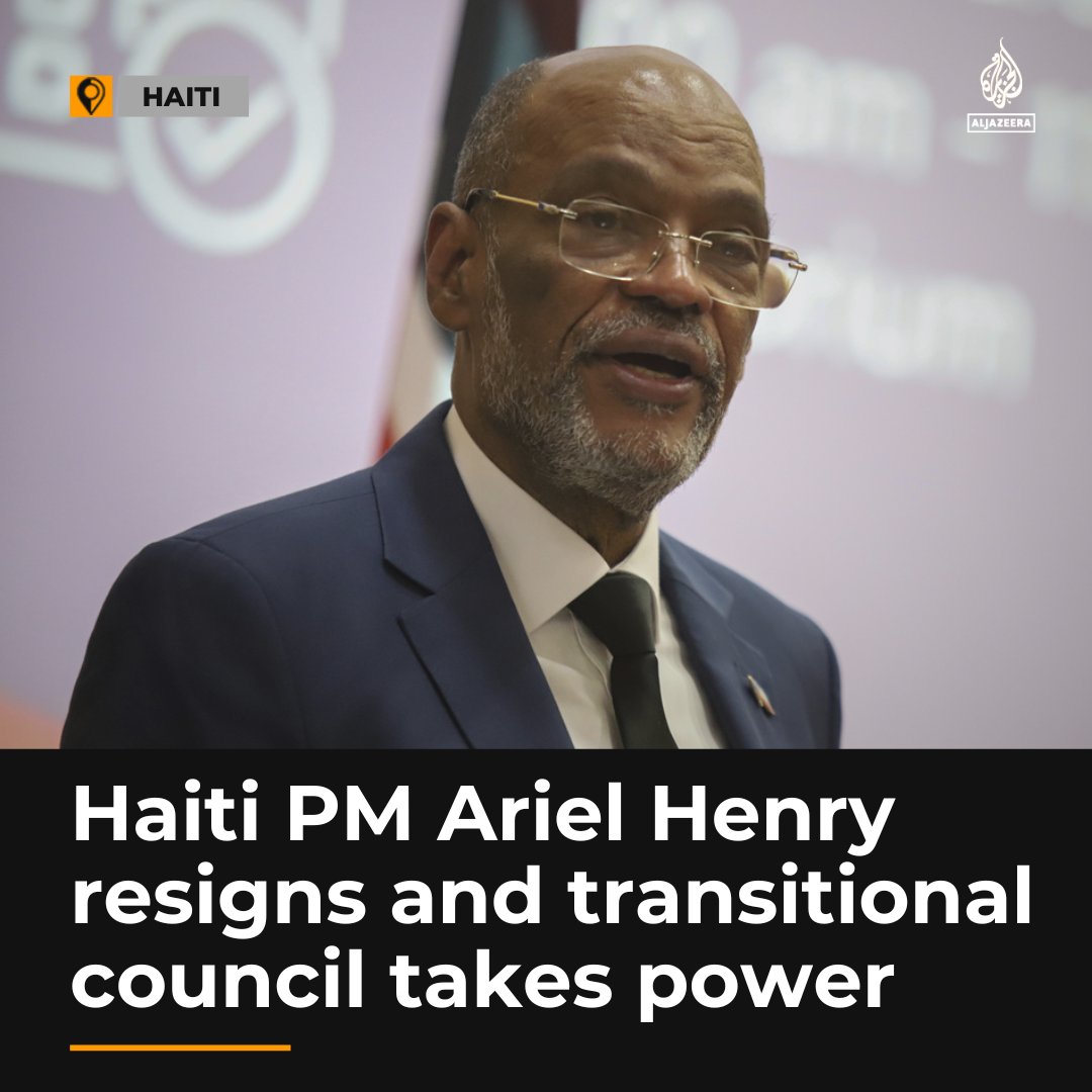 Haiti's PM Ariel Henry has resigned, paving the way for a transitional council to lead the embattled country into an uncertain future aje.io/66hek8