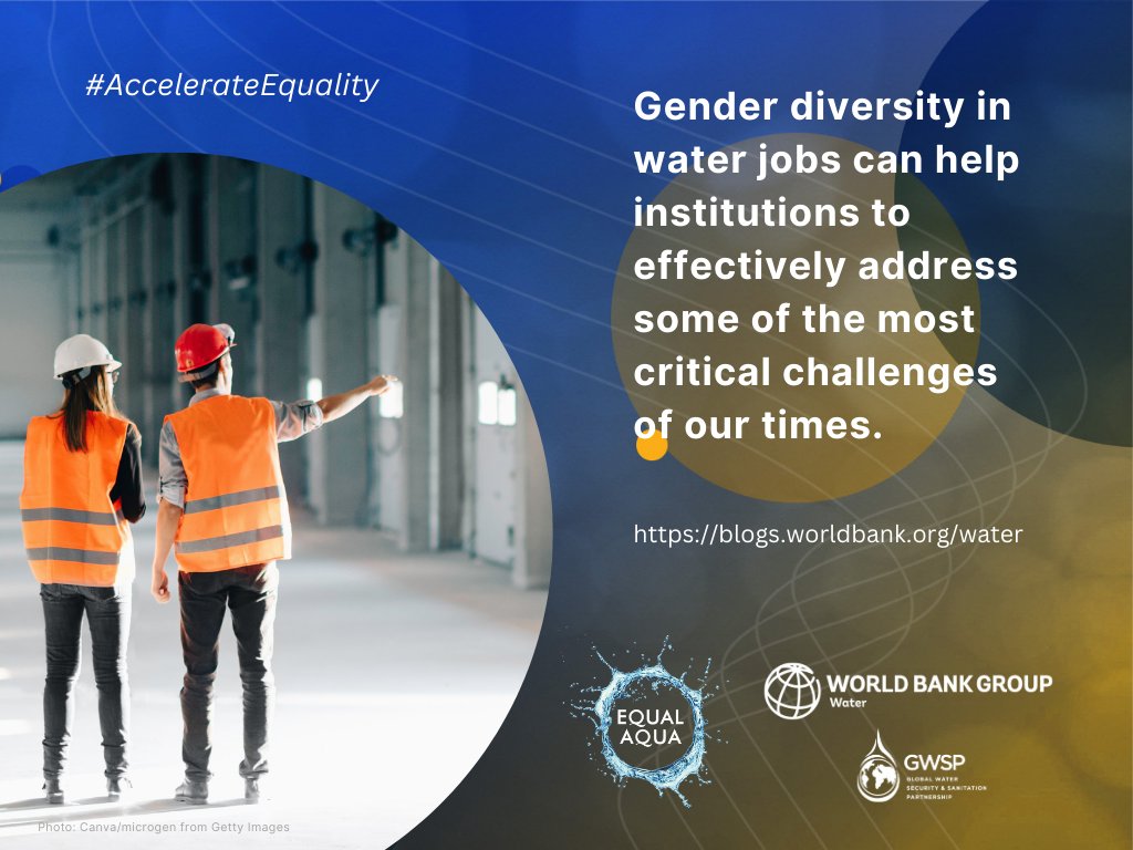 Having women in important positions in utilities means that they can better reach 50% of their beneficiaries and meet their needs. wrld.bg/hHpk50RiGc0 #EqualAqua #IWD2024 #AccelerateEquality