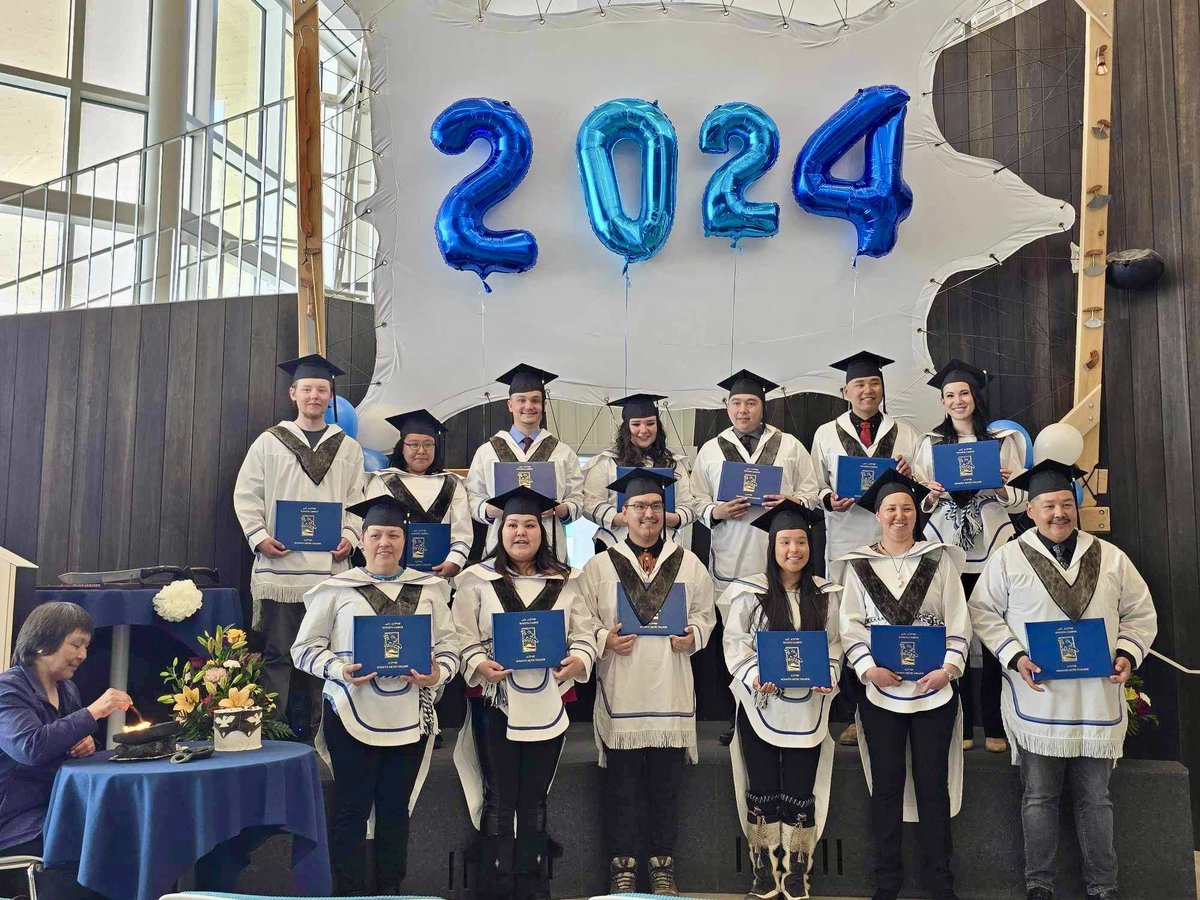I love everything about this photo in my son’s graduation today from the Environmental Technology Program at the Nunavut Arctic College. #Inuit #upigusuppugut