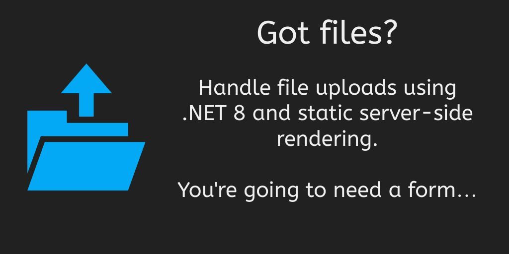 How to upload a file with Blazor SSR in .NET 8? by @jonhilt jonhilton.net/upload-file-ss… #aspnetcore #blazor