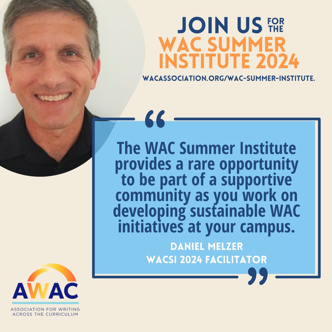 Here's what one of this year's WACSI facilitators, Dan Melzer, has to say about the institute.

2/3