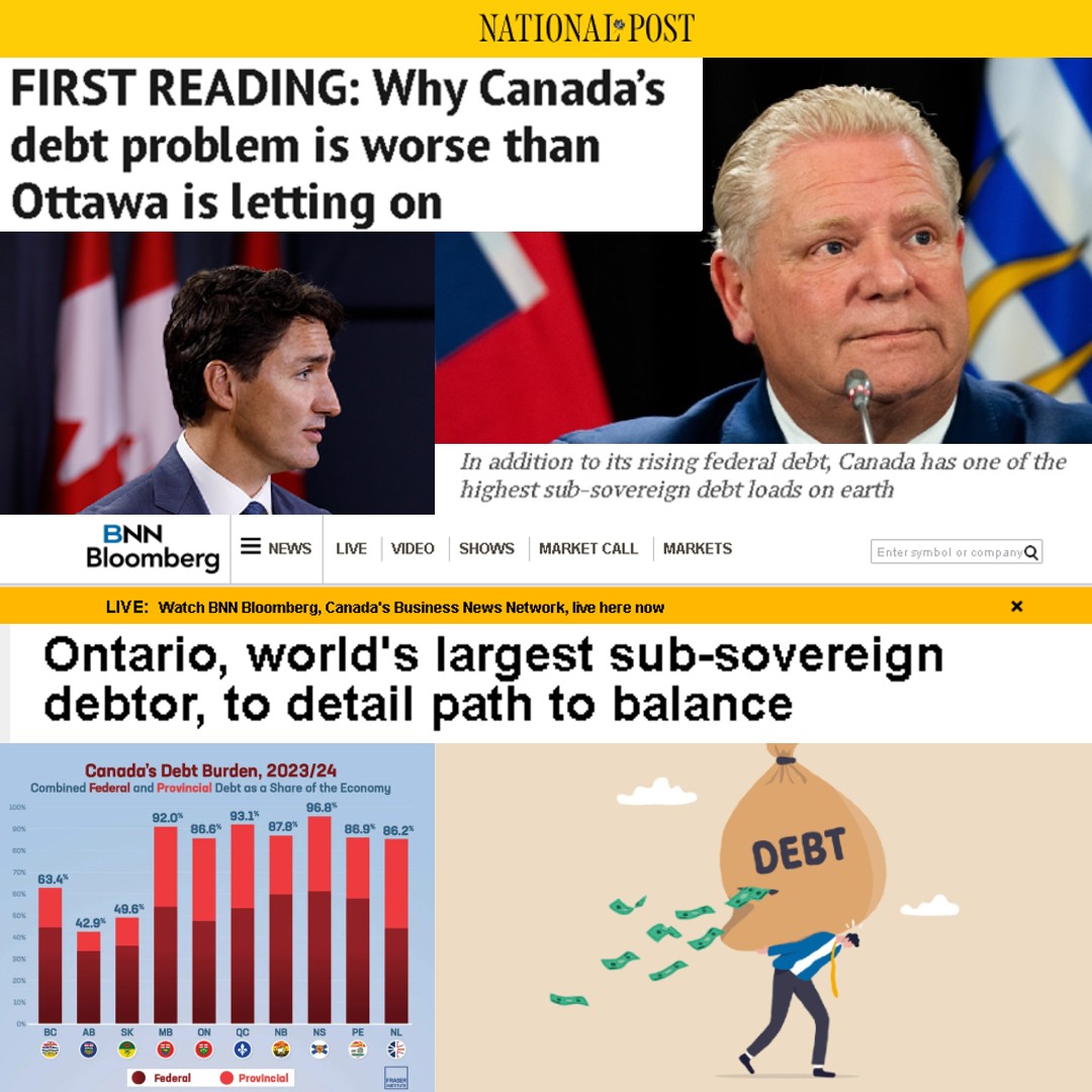 Justin Trudeau and Chrystia Freeland claim Canada's Debt to GDP ratio is the lowest in the G7, forgetting that it excludes Provincial debt loads. Ontario alone is the worlds largest sub-sovereign debtor. It owes more than California. Why are the Liberals spreading misinformation…