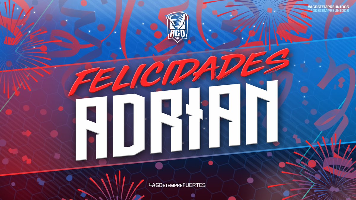 Toda la familia de AGD eSports te deseamos lo mejor hoy en tu cumpleaños, buenos deseos y bendiciones para uno de los jefes del equipo @Adrian_4589 ☃️🤝🏻🎊 #AGDSiempreFuerte #AGDSiempreUnidos