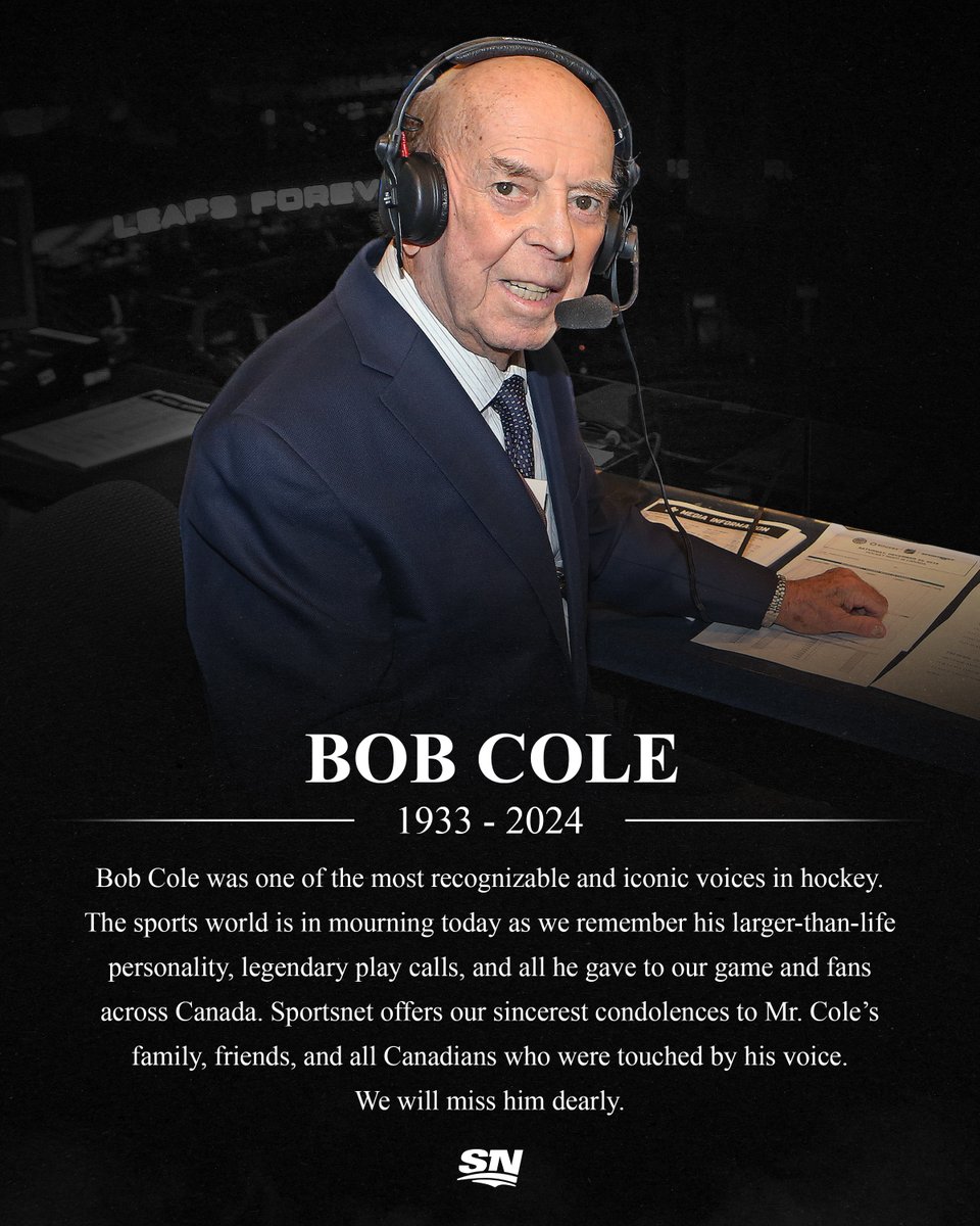 Bob Cole will always remain the soundtrack of hockey. ❤️