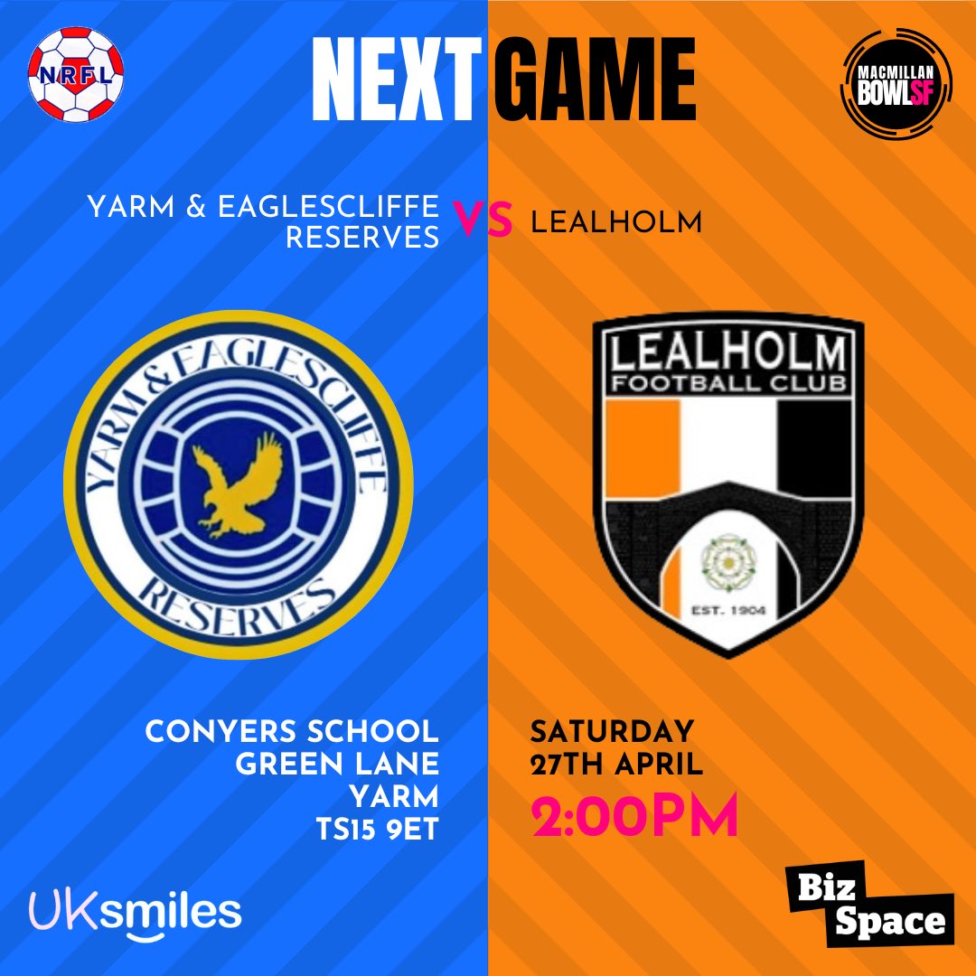 yandereserves's tweet image. It’s MacMillan Bowl Semi-Final action for us this Saturday as we face higher division opposition in Lealholm. Come along to support the boys in their biggest game of the season so far.

#UTYAE 🔵🦅⚪️