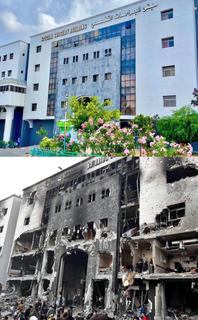 This is what Israel did to Al-Shifa Hospital Gaza 🇵🇸
#ChildrenKillers #IsraeliCrime #ZionismIsTerrorism #IsraeliOccupation #genocide #HumanityForAll #ceasefireInGazaNOW  #FreePalestine  #GazaUnderAttack.